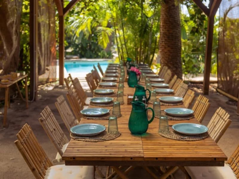 Outdoor dining table