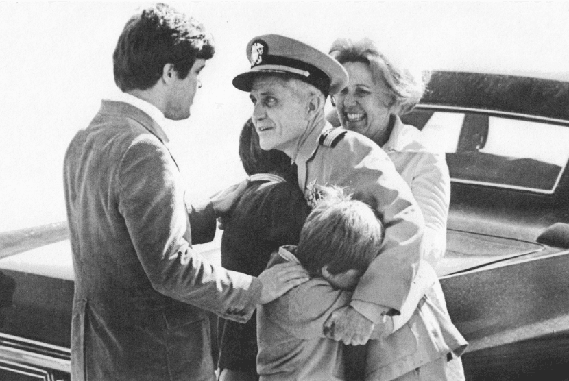 Admiral Jim Stockdale reunited with his family after eight years in captivity